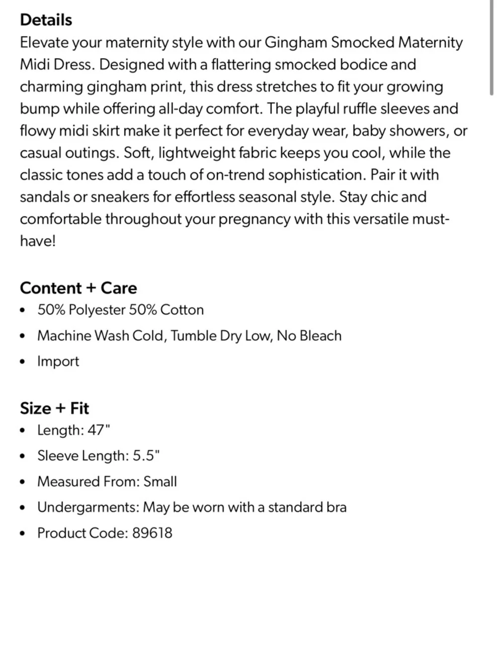 Gingham Smocked Midi Dress in Olive Green - Bump Friendly - Picture 4 of 8